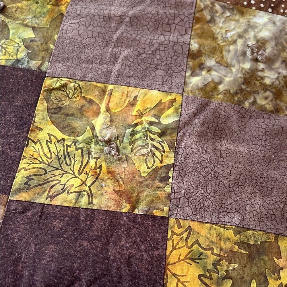 Hand Crafted Earthy Patchwork Quilt - Picture 5 of 5